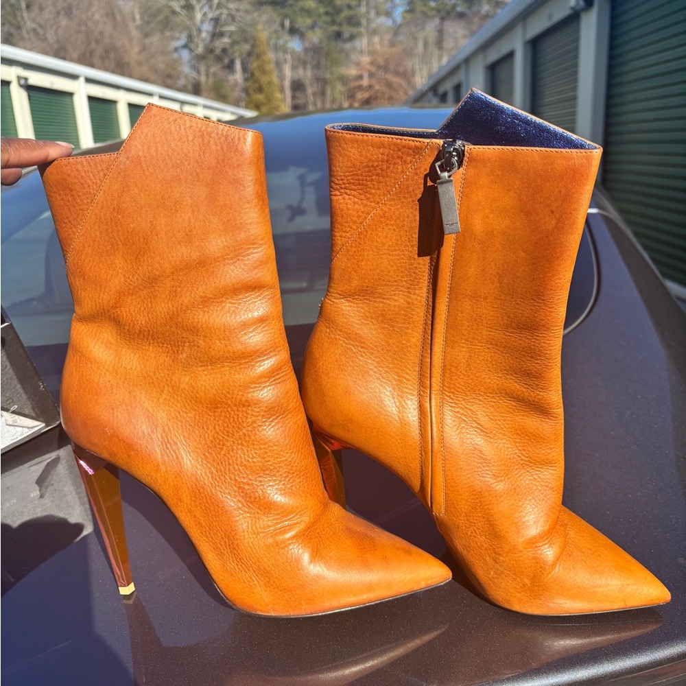 Saint Laurent Leather Ankle Booties - Size 41 - w Box and Dustbag